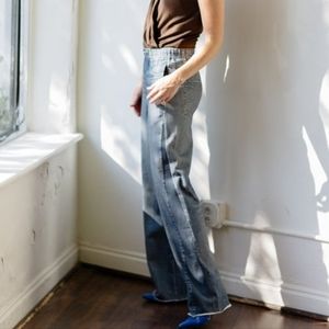 Miramar wide leg trompe l’oeil cotton pant